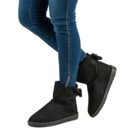 Czarne Mukluki Z Kokardką 1