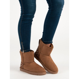 Camelowe Mukluki Z Dżetami brązowe 1