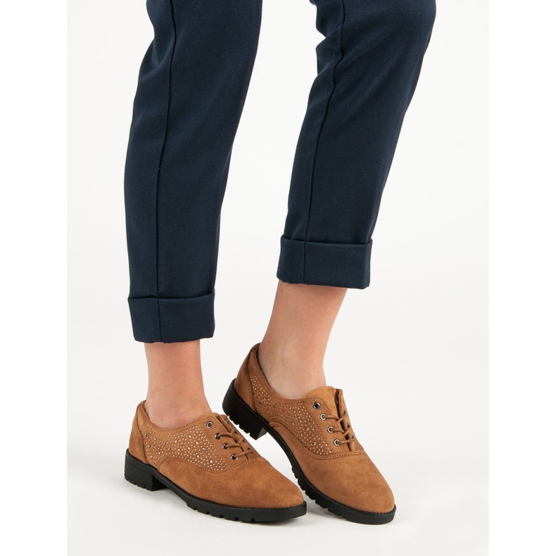 Camelowe Zamszowe Półbuty brązowe 1