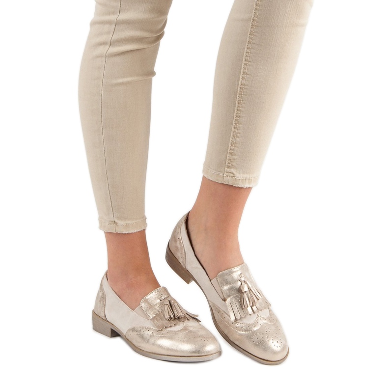 Tina&Co Mokasyny z frędzlami żółte 1