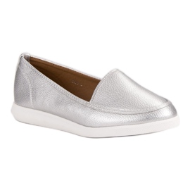 Srebrne Mokasyny szare 1