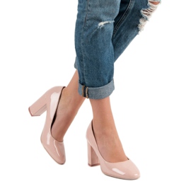 Seastar Różowe lakierowane czółenka 2