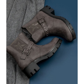 Groto Gogo Rockowe Botki Na Platformie szare 2