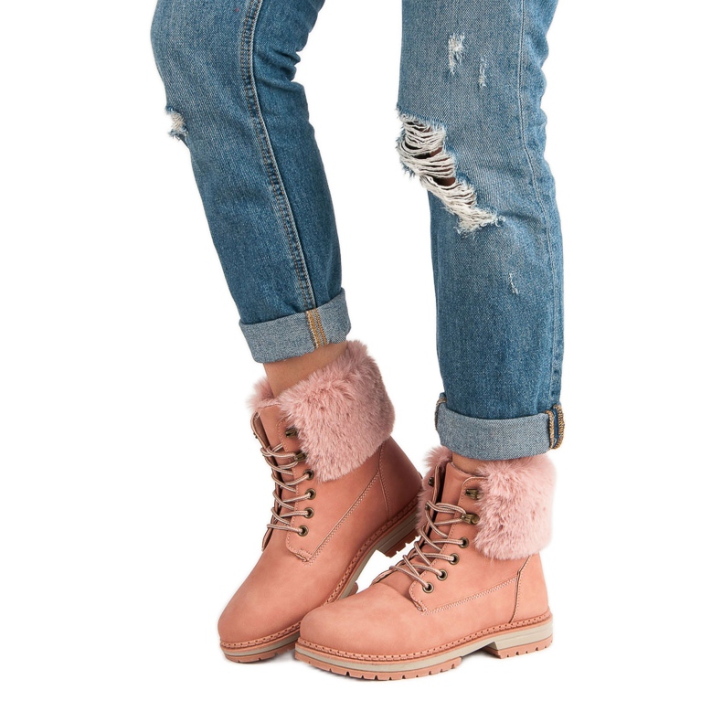 SDS Różowe Trapery Z Futerkiem 1