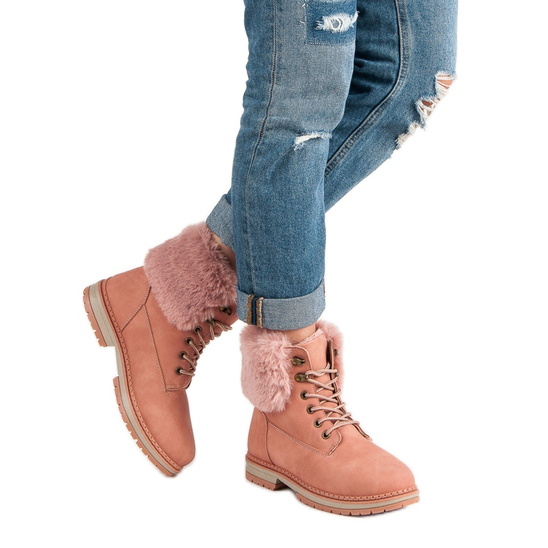 SDS Różowe Trapery Z Futerkiem 2