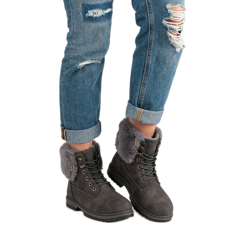 SDS Szare Trapery Z Futerkiem 1