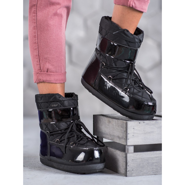 Modne Śniegowce czarne 2