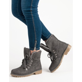 Super Me Ocieplane Botki szare 1