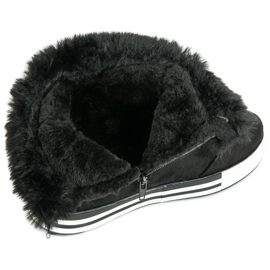 Ideal Shoes Ocieplane Wysokie Trampki czarne 1