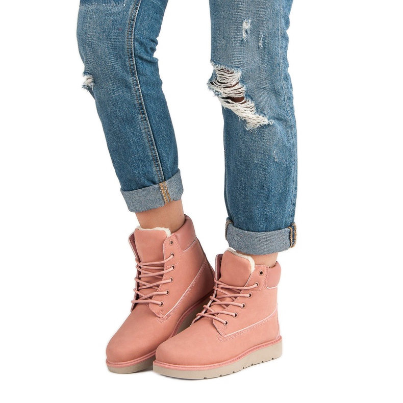 Traperki Na Platformie różowe 1