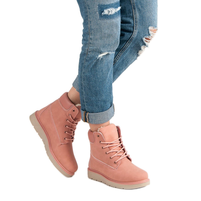 Traperki Na Platformie różowe 2