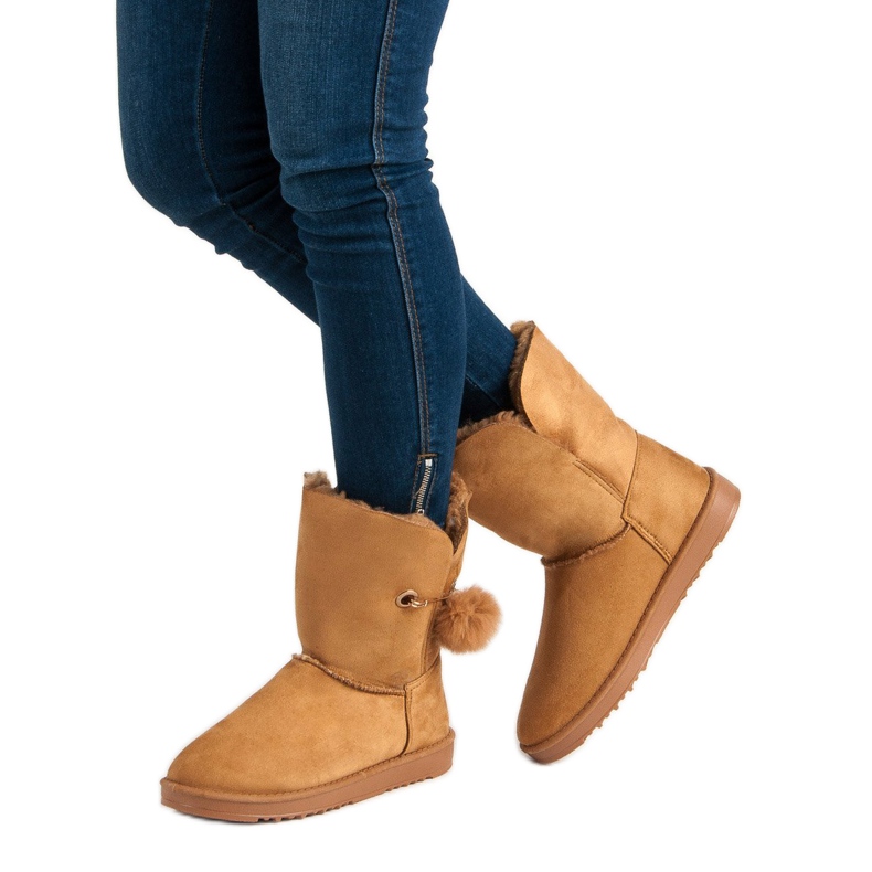 Mukluki z kożuszkiem brązowe 1