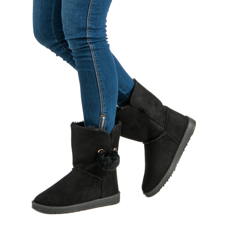 Mukluki Z Kożuszkiem czarne 1