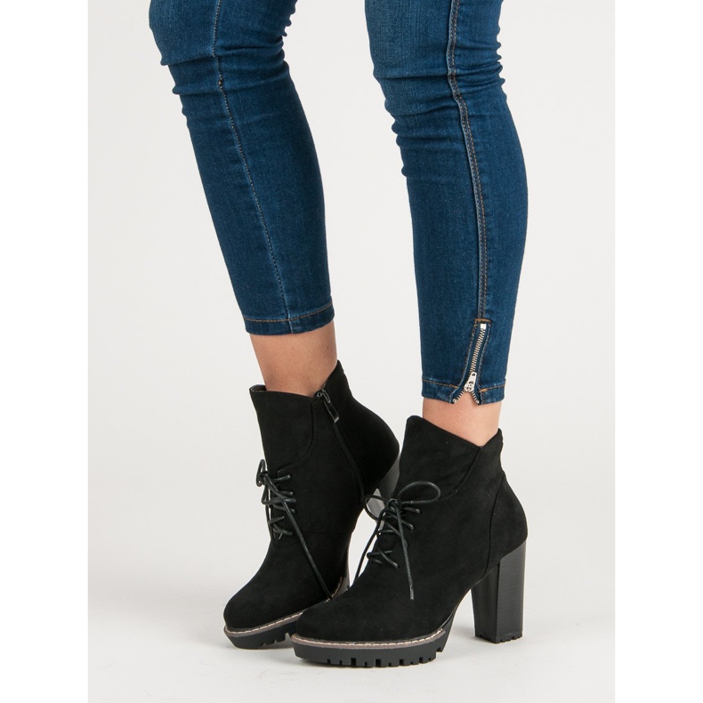 Nio Nio Modne Botki Na Platformie czarne 2