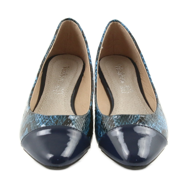 Via-Nova Balerinki buty damskie Via Nova 07-041 granatowe czarne niebieskie 4