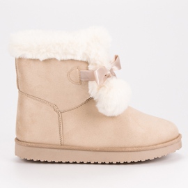 Modne Beżowe Mukluki beżowy 2