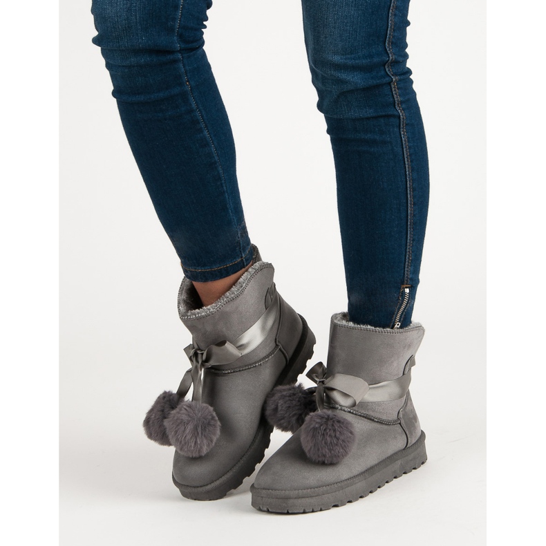Szare Mukluki Z Pomponami 2