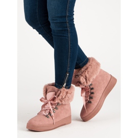 Różowe Śniegowce Z Futerkiem 2