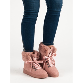 Różowe Śniegowce Z Futerkiem 1