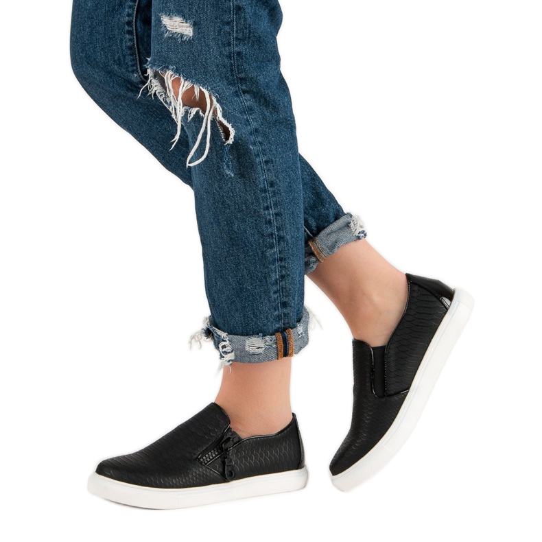 Czarne Trampki Slip On 1