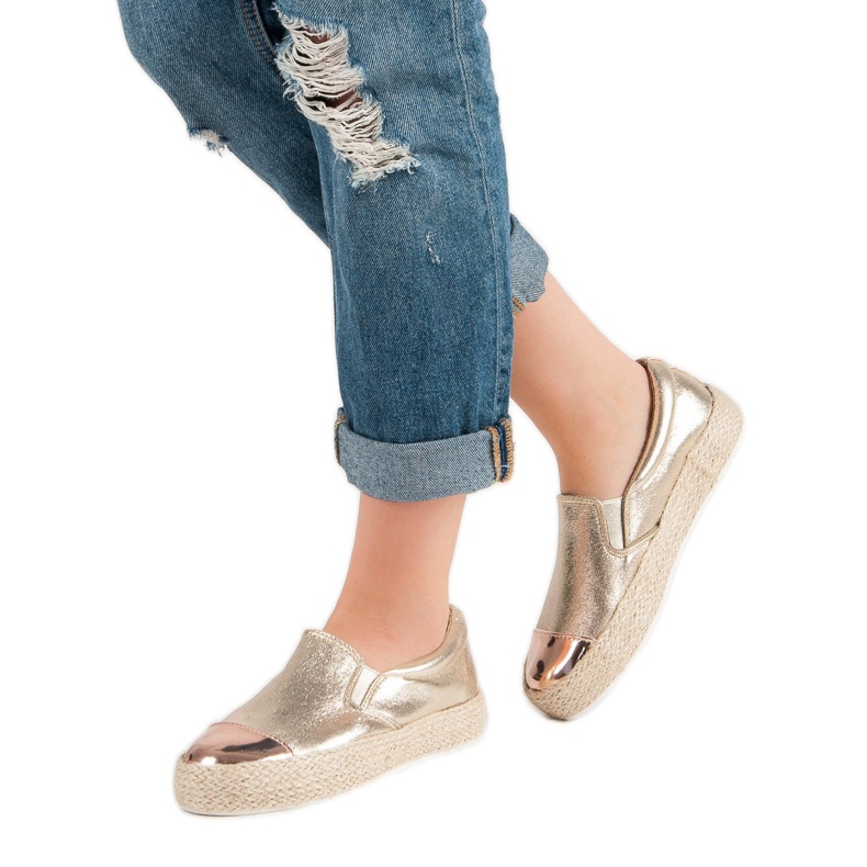 Modne Złote Trampki złoty 2