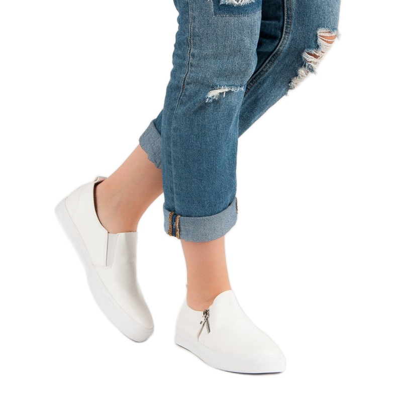 Trampki Z Suwakiem białe 1