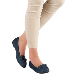 Small Swan Granatowe Mokasyny Z Kokardką niebieskie 2