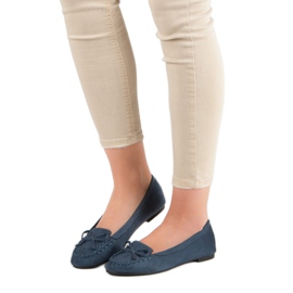 Small Swan Granatowe Mokasyny Z Kokardką niebieskie 1