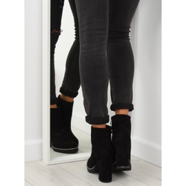 Botki na obcasie czarne 58-581 Black 1