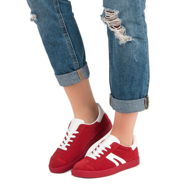 Zamszowe trampki mckeylor czerwone 1