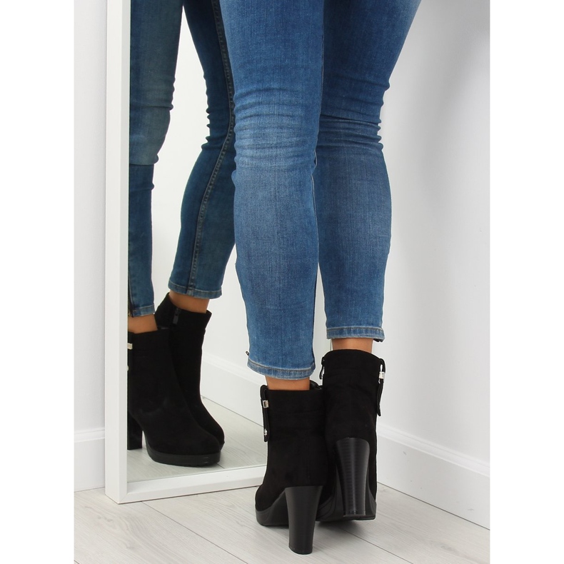 Botki na obcasie czarne BK3233 Black 1