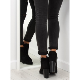 Botki na stabilnym obcasie czarne 8576-2 Black 2
