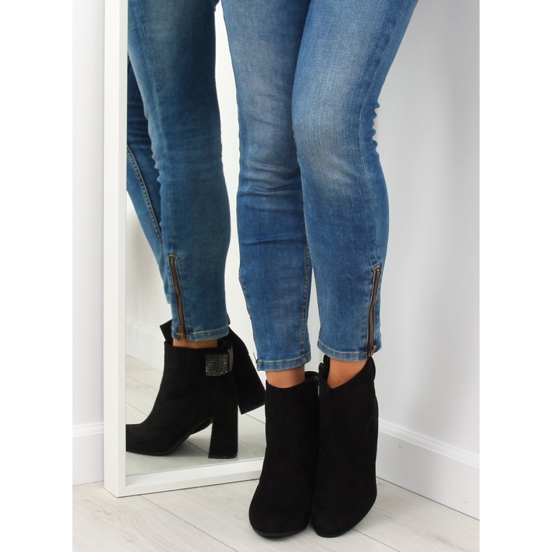 Botki na obcasie czarne Z199 Black 1