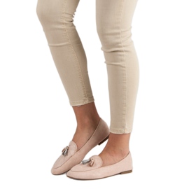 Small Swan Brokatowe Mokasyny różowe 2