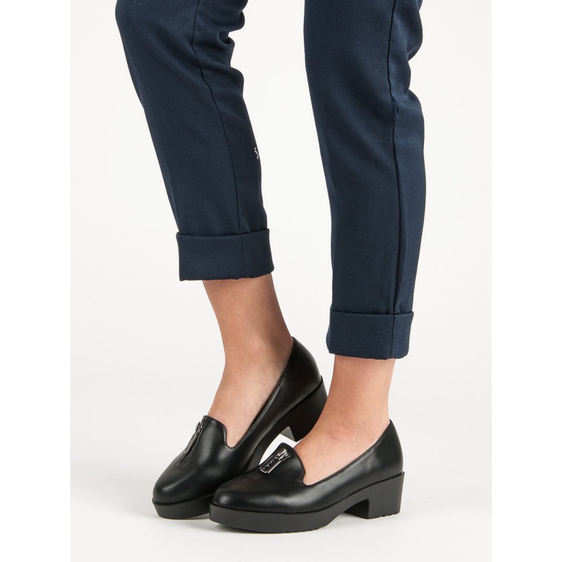 Comer Czarne Półbuty Na Obcasie 1