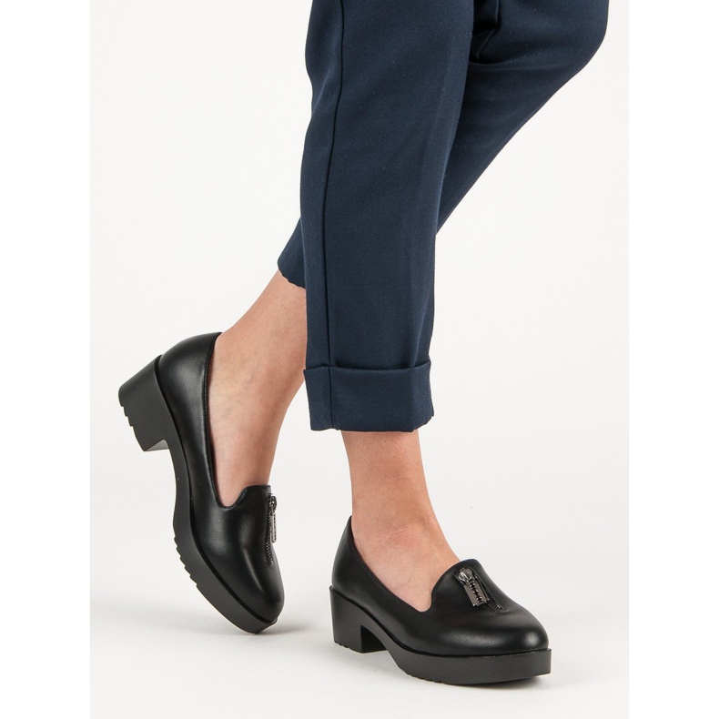 Comer Czarne Półbuty Na Obcasie 2