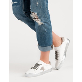 Stylowe Niskie Trampki białe wielokolorowe 1