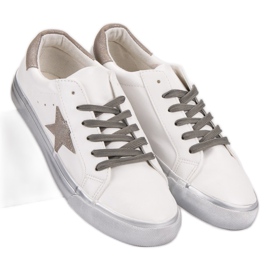 Stylowe Niskie Trampki białe wielokolorowe 2