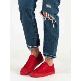 Sport Czerwone Trampki Z Kryształkami 1