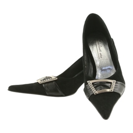 BM Czółenka skórzane czarne 4