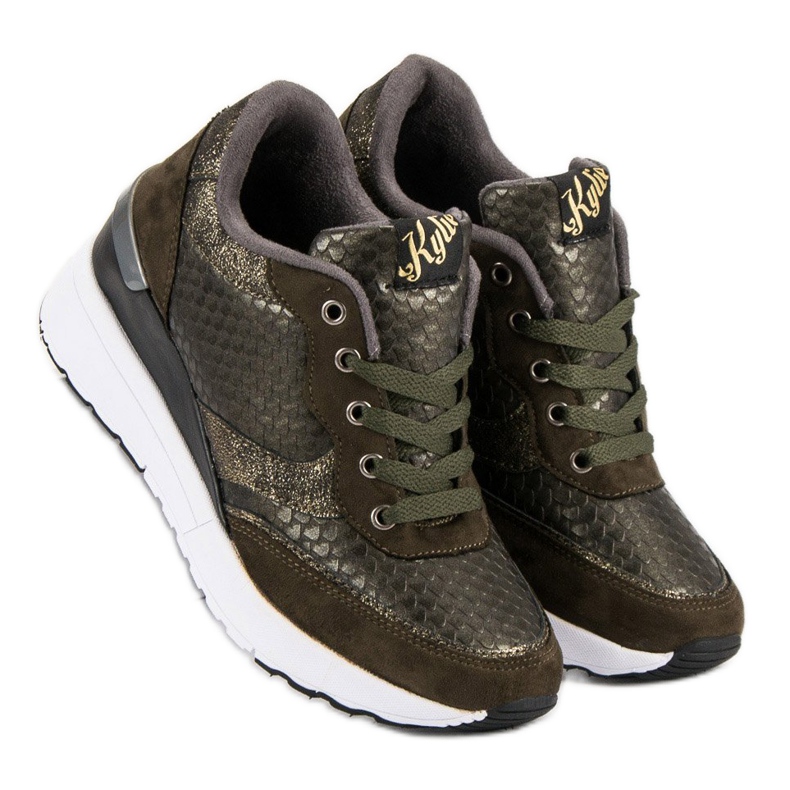 Kylie Modne Buty Ze Wzorem zielone 2