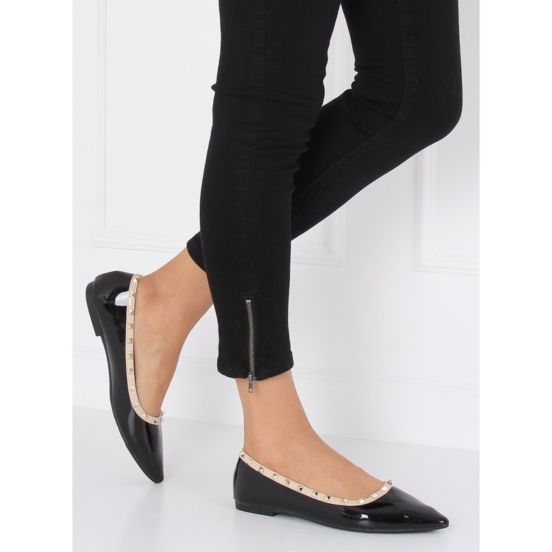 Baleriny z ćwikami czarne 127-16 Black 2