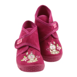 Befado różowe obuwie dziecięce kapcie 529P026 5