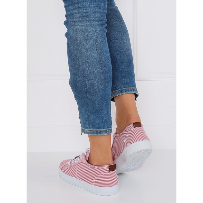 Trampki w paski czerwone JX70P Red 2