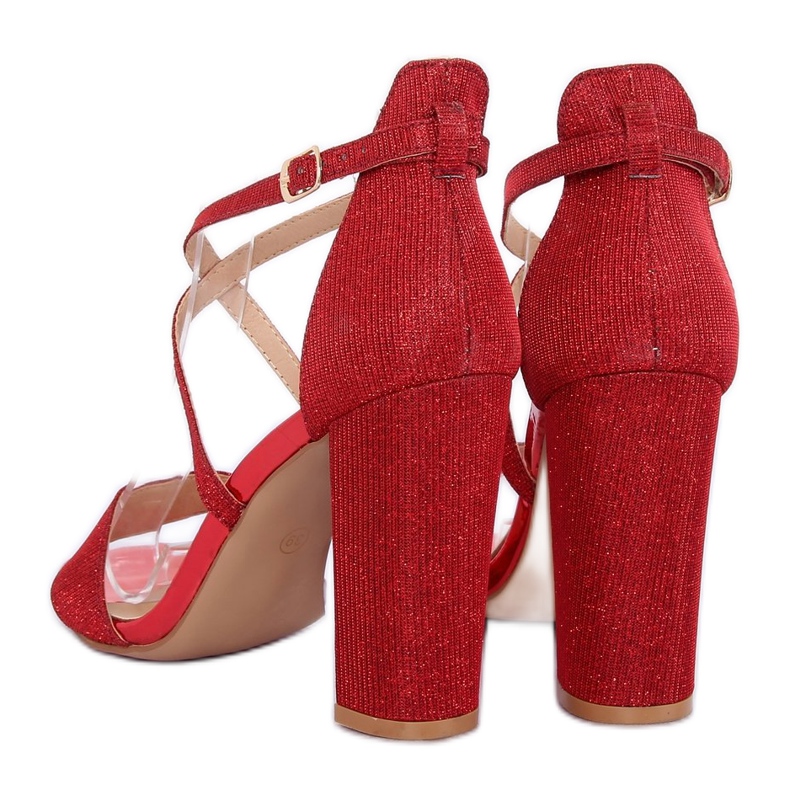 Sandałki na słupku czerwone NC791 Red 1