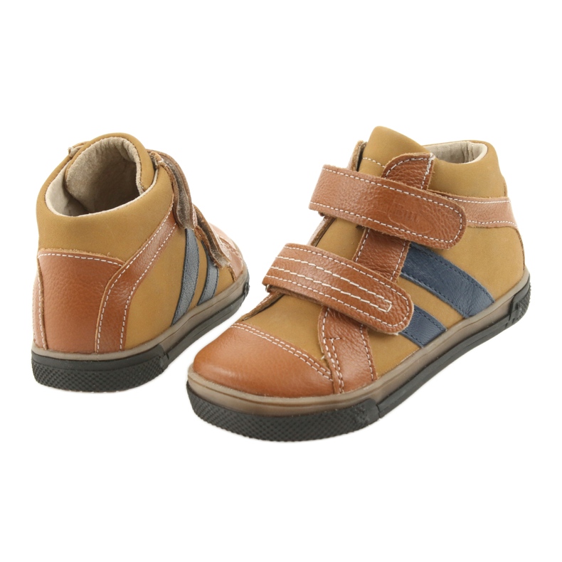 Trzewiki buty dziecięce na rzepy Ren But 3225 rudy/granat brązowe 4