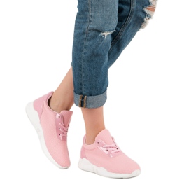 Modne Obuwie Sportowe różowe 2