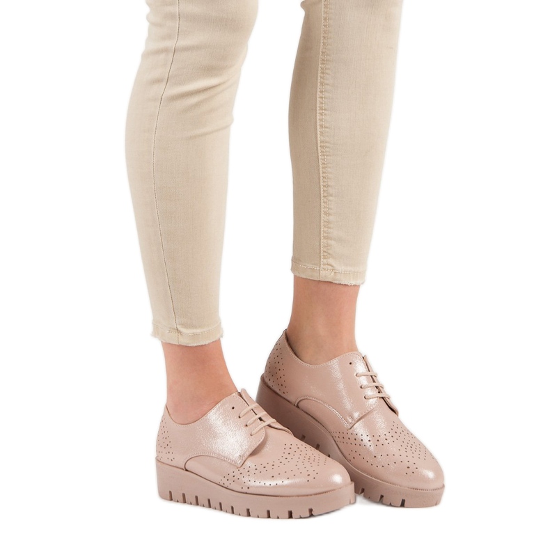 Comer Sznurowane Półbuty różowe 1