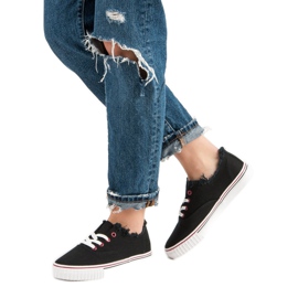 Czarne Tekstylne Trampki 2