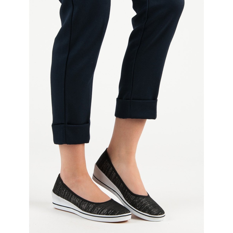 Comer Czarne Baleriny Na Koturnie 1